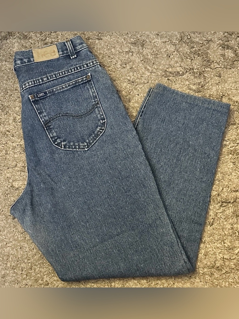 Vintage 80s Lee MR Women’s Size 15 Med. Blue Classic Fit Tapered Denim Jeans USA